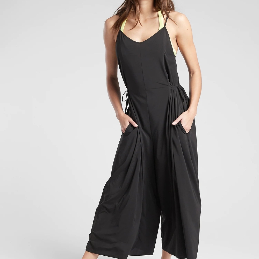 Athleta Sayulita Black Sleeveless Jumpsuit Size 4 Like New